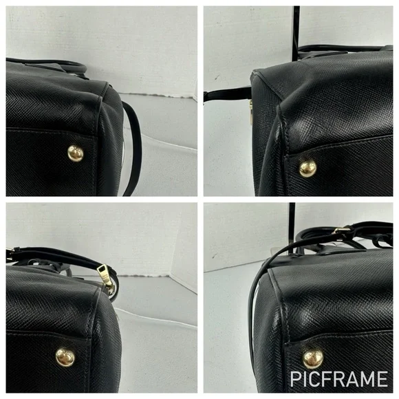 PRADA LEATHER 2-WAY GALLERIA SATCHEL BLK - Picture 4 of 16